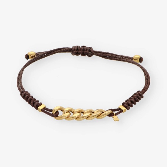Pulsera Tous de cordÃ³n trenzado con oro 18kt