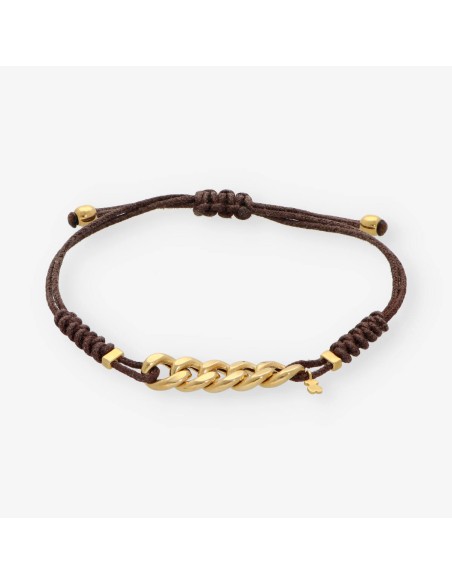 Pulsera Tous de cordÃ³n trenzado con oro 18kt
