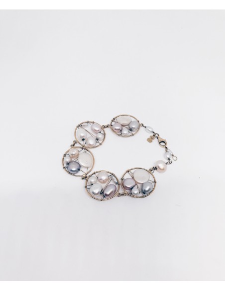 Pulsera Tous oro 18k y perlas