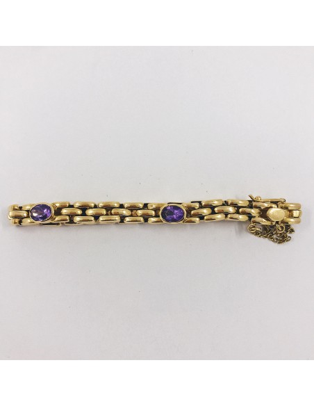Pulsera en oro 18kt. con amatistas.