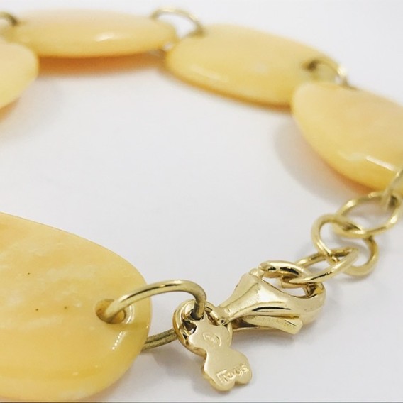Pulsera Tous con piedra amarilla y oro 18kt.