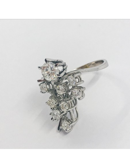 Anillo de oro blanco y brillantes