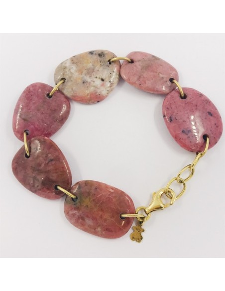 Pulsera Tous con piedra rosa y oro 18kt.