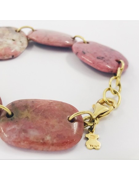 Pulsera Tous con piedra rosa y oro 18kt.