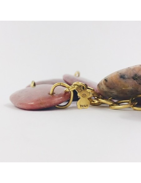 Pulsera Tous con piedra rosa y oro 18kt.