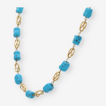 Gargantilla en oro 18kt con turquesas 2