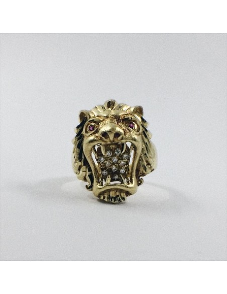 Anillo de oro en forma de cabeza de leÃ³n