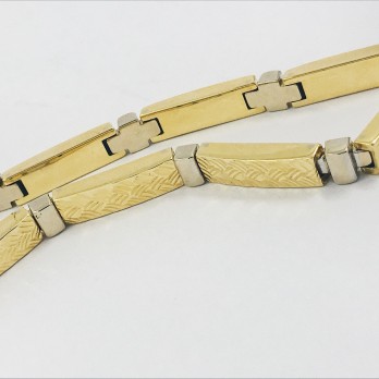 Pulsera bicolor en oro blanco y amarillo de 18kt 2