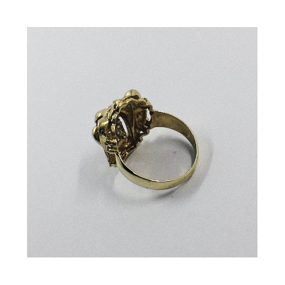 Anillo de oro en forma de cabeza de leÃ³n
