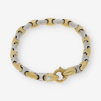 Pulsera Chimento  en oro bicolor 18kt.