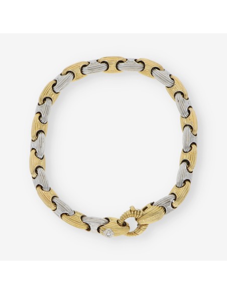 Pulsera Chimento  en oro bicolor 18kt.