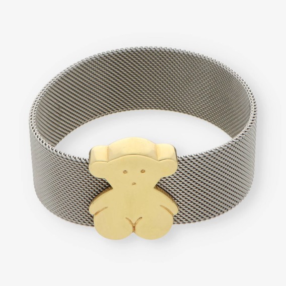 Pulsera tous en malla de acero y oro 18kt