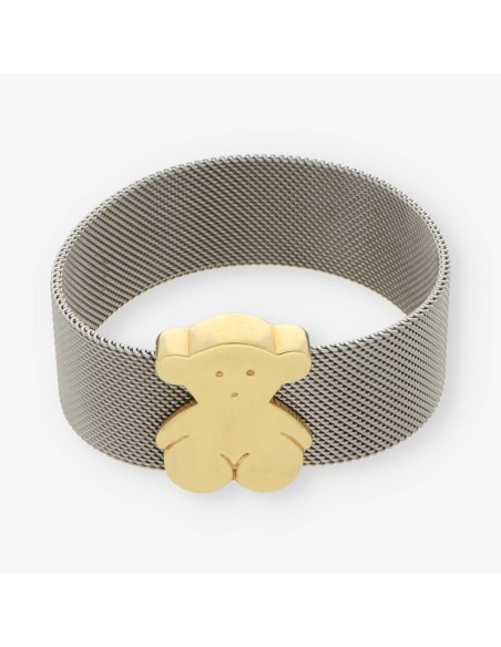 Pulsera tous en malla de acero y oro 18kt