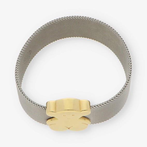 Pulsera tous en malla de acero y oro 18kt