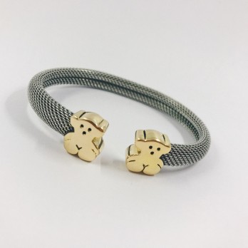 Pulsera tous en malla de acero y oro 18kt 2