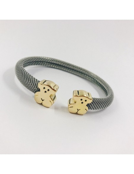 Pulsera tous en malla de acero y oro 18kt