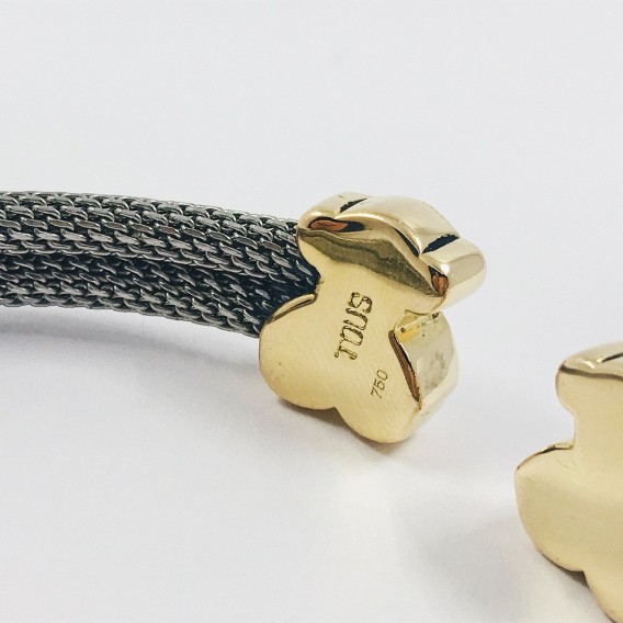 Pulsera tous en malla de acero y oro 18kt