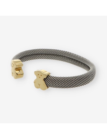 Pulsera tous en malla de acero y oro 18kt