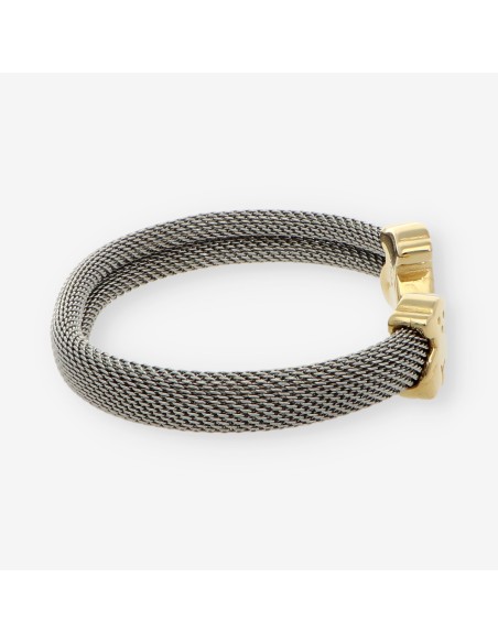 Pulsera tous en malla de acero y oro 18kt