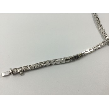 Pulsera riviere de oro blanco y brillantes 2