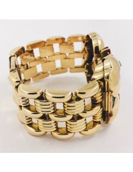 Pulsera reloj vintage en oro 18kt con brillantes