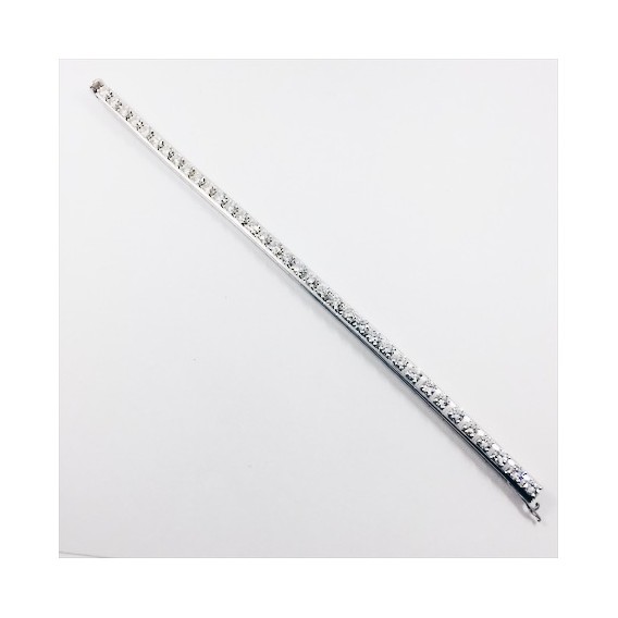 Pulsera riviÃ¨re en oro blanco y brillantes