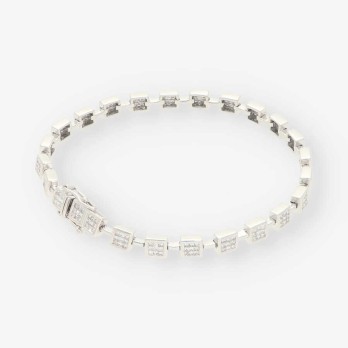 Pulsera riviere oro blanco y bri