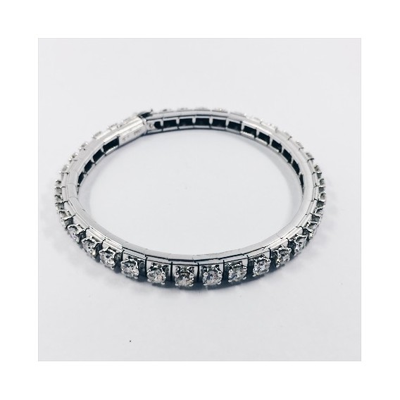 Pulsera riviÃ¨re en oro blanco y brillantes