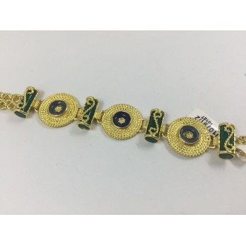 Pulsera de oro y piedras de color 2