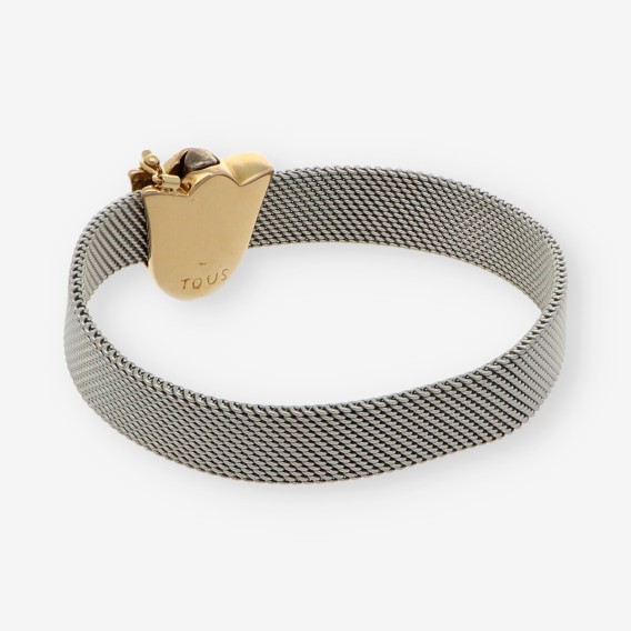 Pulsera tous en malla de acero y oro 18kt