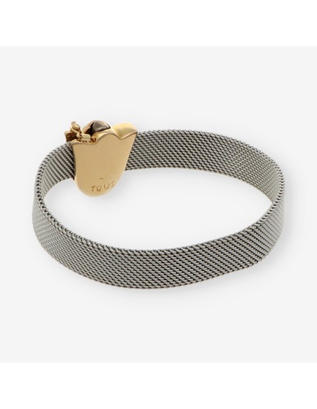 Pulsera tous en malla de acero y oro 18kt