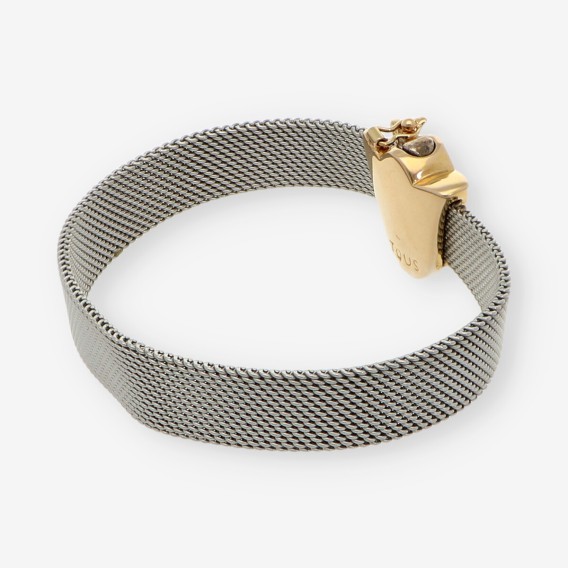 Pulsera tous en malla de acero y oro 18kt