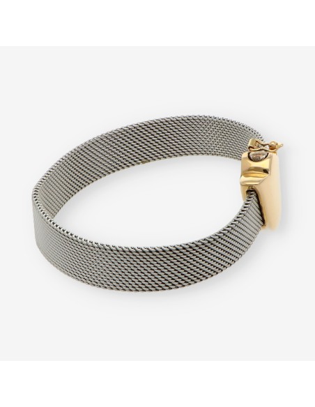 Pulsera tous en malla de acero y oro 18kt