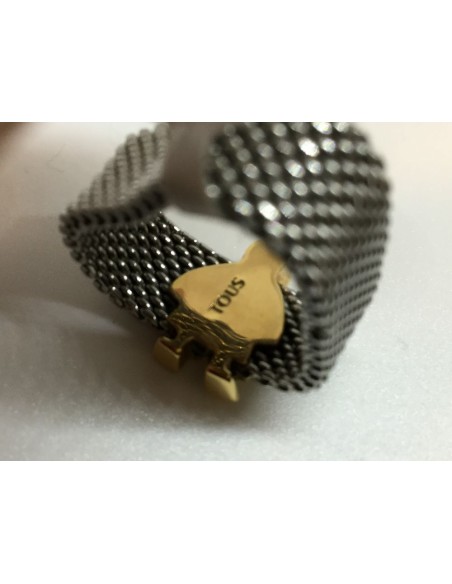 Sortija Tous en oro y acero