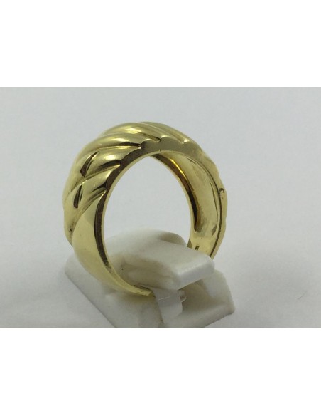 Anillo ancho de oro con motivo de gallones