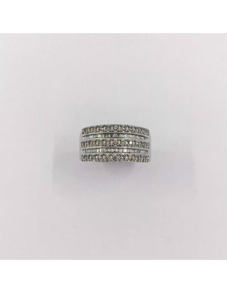 Anillo Tiara real en oro blanco y brillantes
