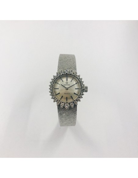 Omega Geneve en oro blanco con brillantes.