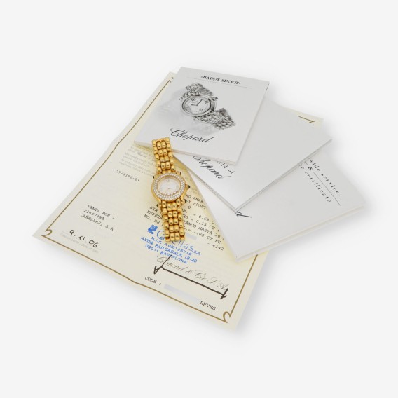 Reloj Chopard Happy Sport 18kt brillantes caja y documentos