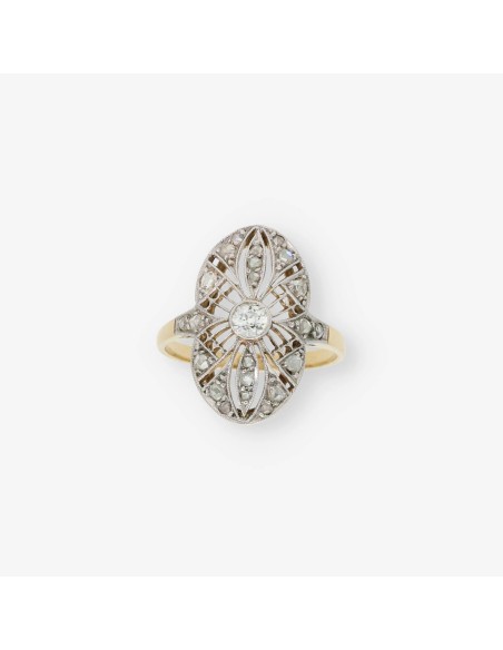 Anillo vintage en oro 18kt con diamantes