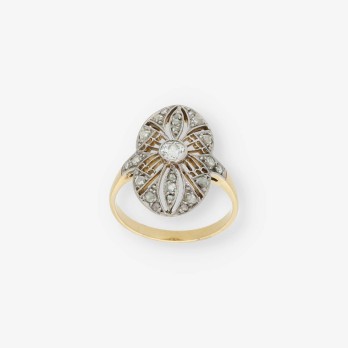 Anillo vintage en oro 18kt con diamantes 2