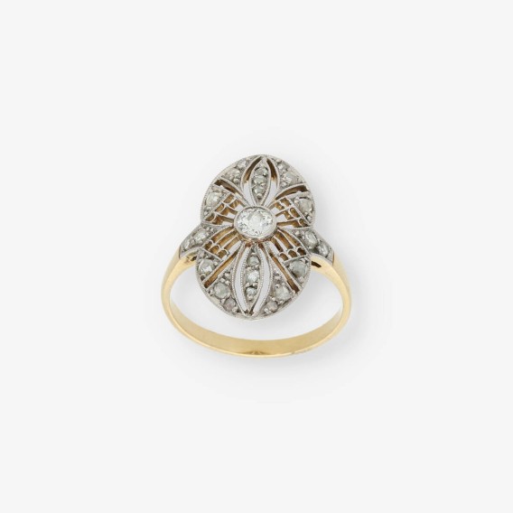 Anillo vintage en oro 18kt con diamantes
