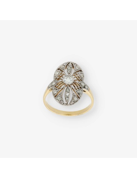 Anillo vintage en oro 18kt con diamantes