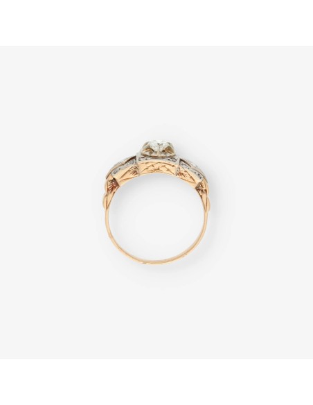 Anillo vintage en oro 18kt con diamantes