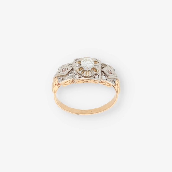 Anillo vintage en oro 18kt con diamantes