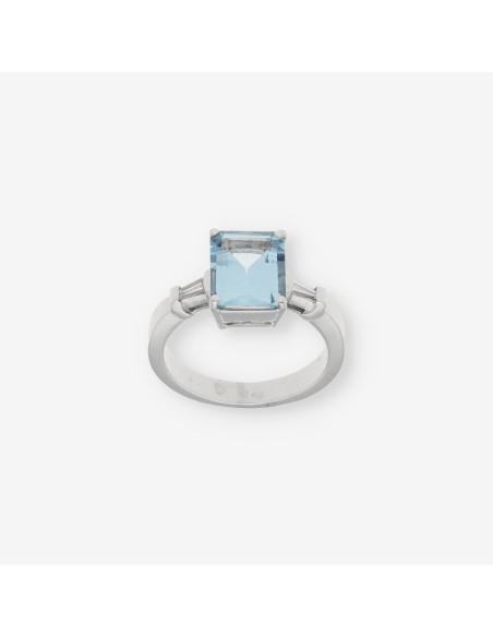 Anillo en oro blanco 18kt con diamantes