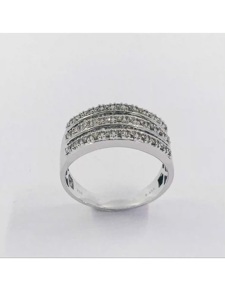 Anillo Tiara real en oro blanco y brillantes