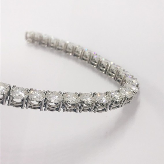 Pulsera riviere oro blanco 18kt con brillantes y certificado