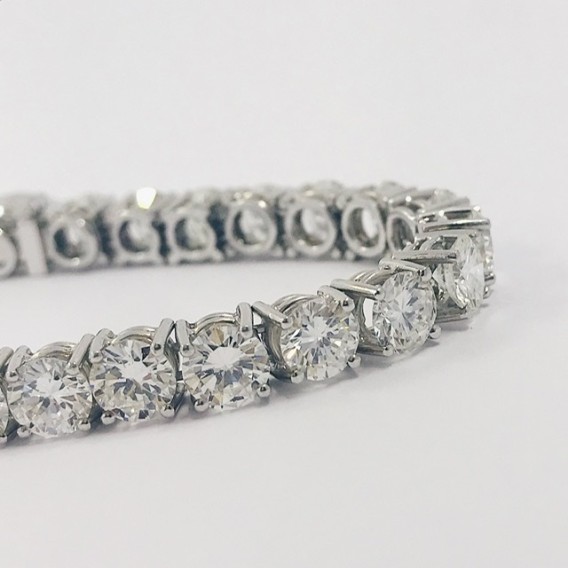 Pulsera riviere oro blanco 18kt con brillantes y certificado