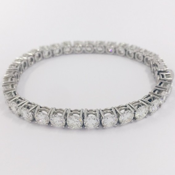 Pulsera riviere oro blanco 18kt con brillantes y certificado