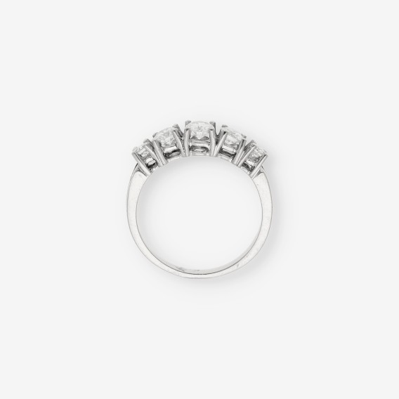 Sortija cinquillo de oro 18kt y brillantes